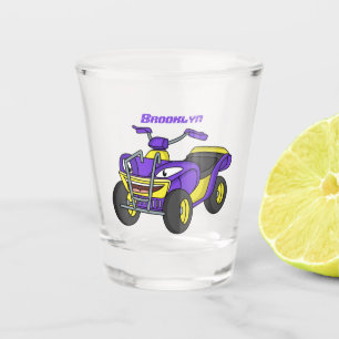 Lila Darstellung des Cartoon von Quad Schnapsglas