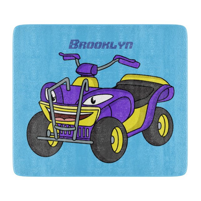 Lila Darstellung des Cartoon von Quad Schneidebrett (Vorderseite)