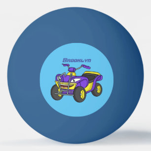Lila Darstellung des Cartoon von Quad Tischtennisball
