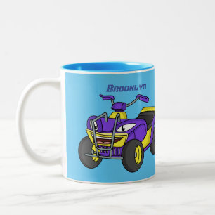 Lila Darstellung des Cartoon von Quad Zweifarbige Tasse