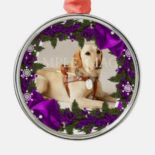 Lila das HaustiererinnerungsFoto PERSONIFIZIEREN Silbernes Ornament