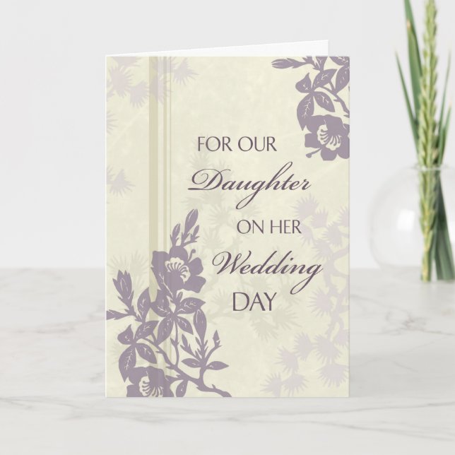 Lila Daughter Wedding Glückwunschkarte Karte (Vorderseite)