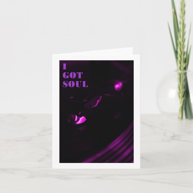 Lila Decks Ich Got Soul-Textaufkleber Karte (Vorderseite)