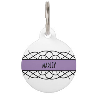 Lila Deko Blühe Pet Name Tag Tiermarke