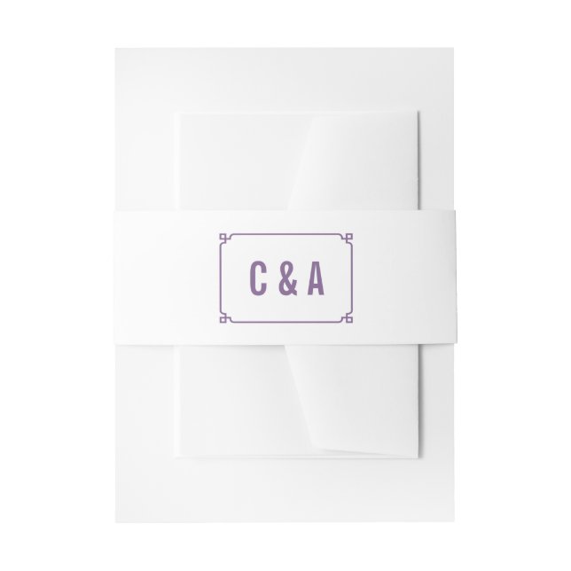Lila Deko Chic Wedding Einladungsbanderole (Vorderseite Beispiel)