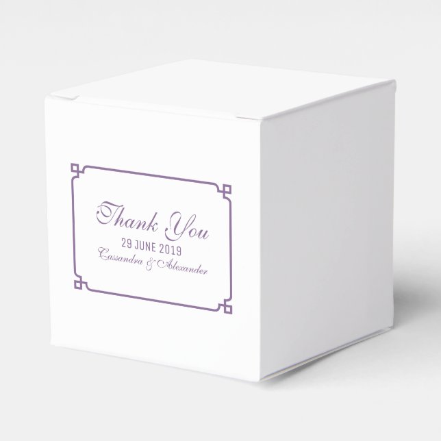 Lila Deko Chic Wedding Geschenkschachtel (Vorderseite)