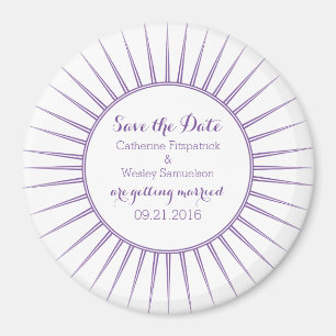 Lila Deko Retro Save the Date Magnet