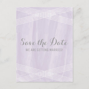 Lila Deko Save the Date Ankündigungspostkarte