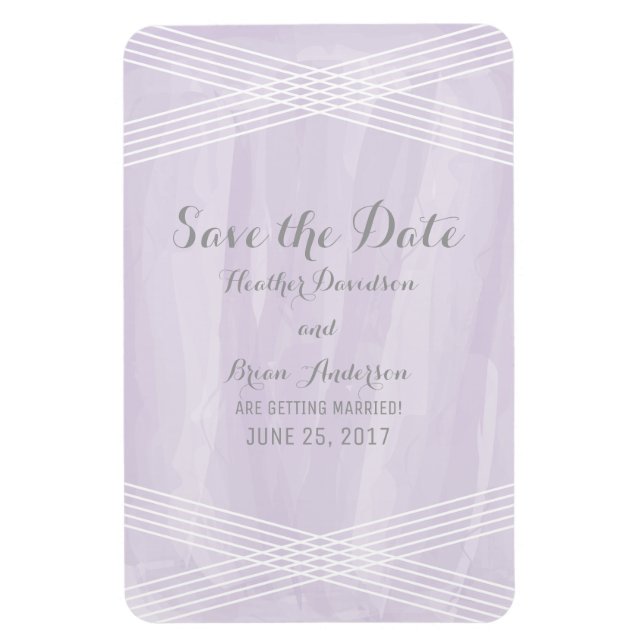 Lila Deko Save the Date Magnet (Vertikal)