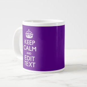 Lila Dekoration Behalte Ruhe und Text einfach Jumbo-Tasse
