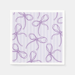 Lila Dekoration der Coquette Bow Pastel Lavendel Serviette