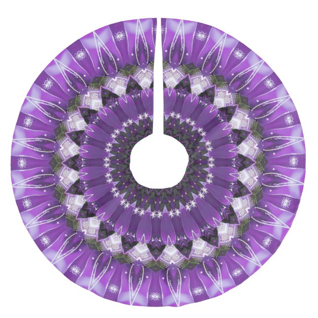 Lila dekoratives Baumrock Polyester Weihnachtsbaumdecke (Vorderseite)
