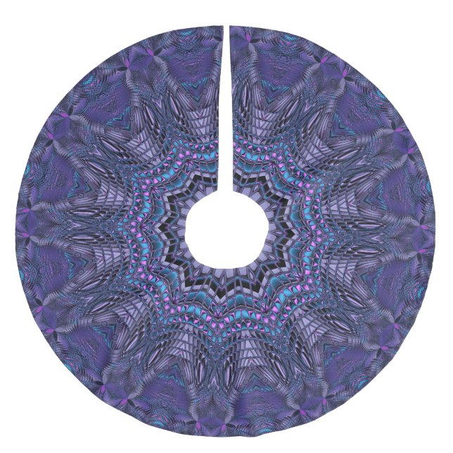 Lila dekoratives Baumrock Polyester Weihnachtsbaumdecke (Vorderseite)