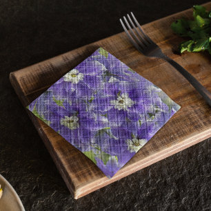 Lila Delphinium Floral Serviette