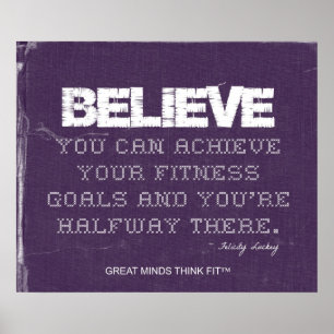Lila Denim Glaube Fitness Poster