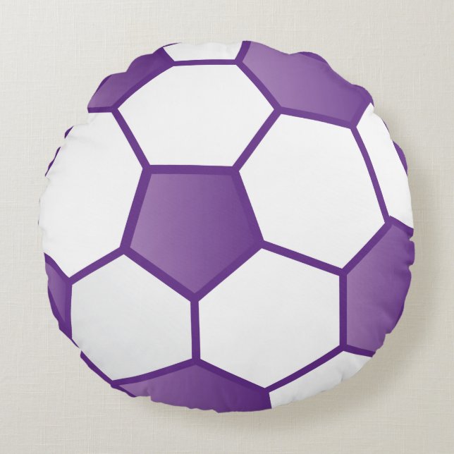 Lila der Fußball-Ball der Mädchen Rundes Kissen (Vorderseite)