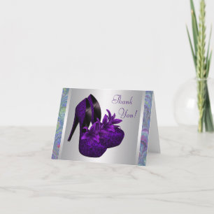 Lila der Orchideen-hohe Heels dankt Ihnen Karten
