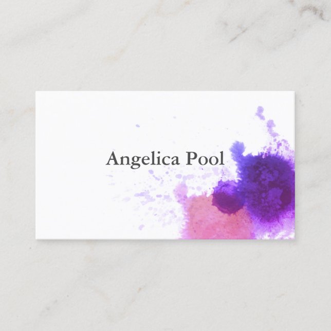 lila Design der Aquarellbilder Visitenkarte (Vorderseite)