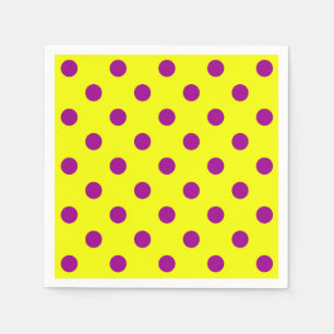 Lila Design der gelben Polka-Punkte Serviette