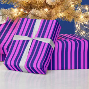 Lila Design der Streifen Geschenkpapier