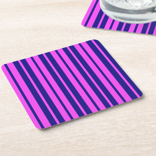Lila Design der Streifen Rechteckiger Pappuntersetzer