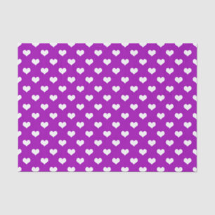 Lila Design der weißen Liebe Herzmuster Seidenpapier