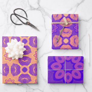 Lila Design Geschenkpapier Set