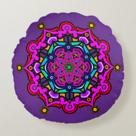 Lila Design Rundes Kissen