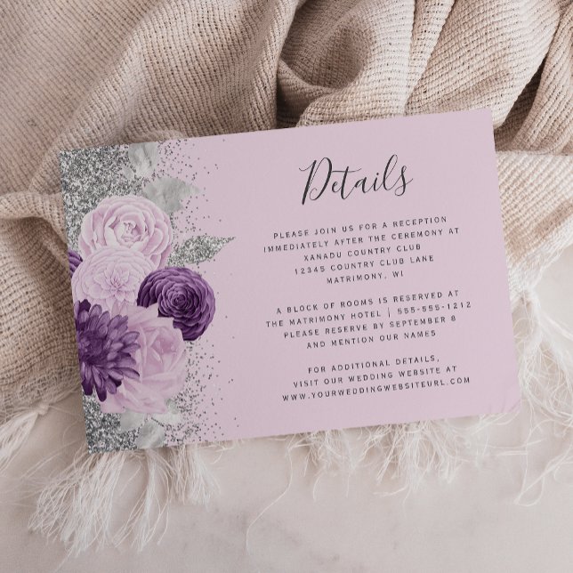 Lila Details zum Hochzeitskalender für Silberfress Begleitkarte (Von Creator hochgeladen)