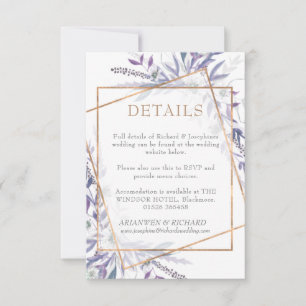 lila Detailumrandung für geometrische Folien RSVP Karte