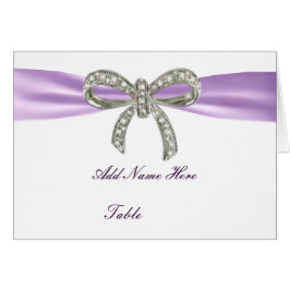 Lila Diamant Bow Hochzeitstisch-Platzkarte
