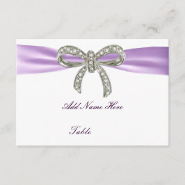 Lila Diamant Bow Hochzeitstisch-Platzkarte Einladung