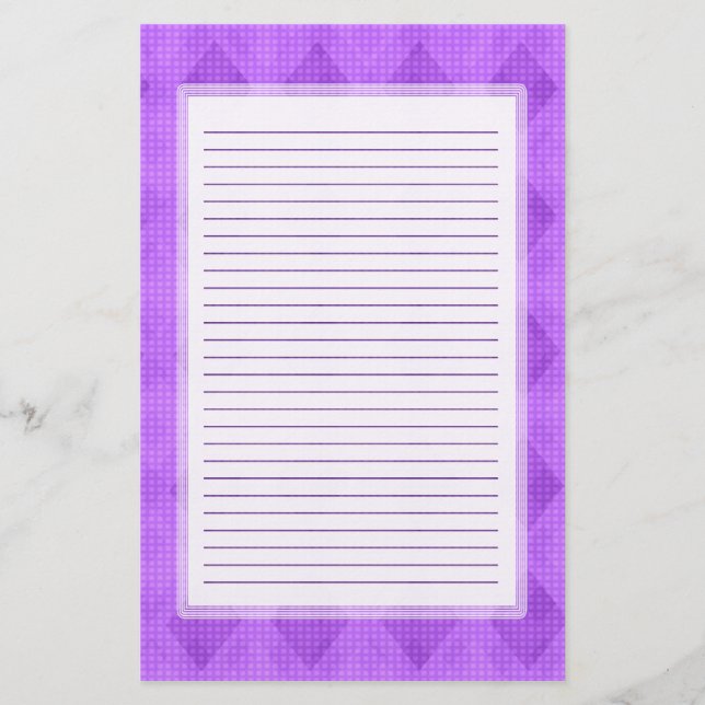 Lila Diamant gezeichnetes Briefpapier (Vorderseite)
