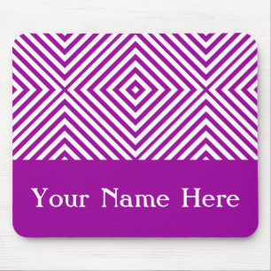 Lila Diamant Zickzack mit individuelle Name Mousepad