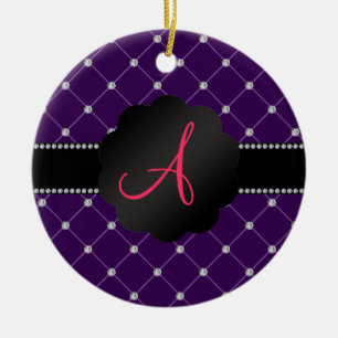 Lila Diamanten des Monogramms Keramikornament