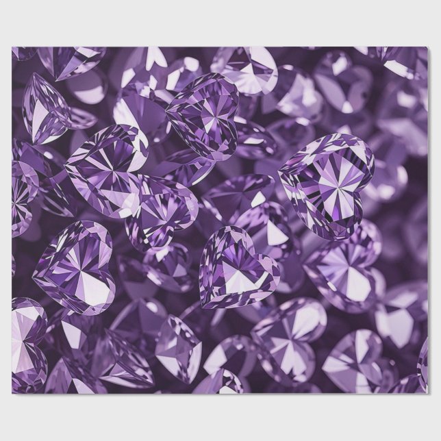 Lila Diamanten Geschenkpapier (Flach)