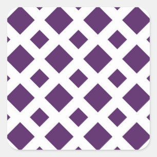 Lila Diamanten in Weiß Quadratischer Aufkleber