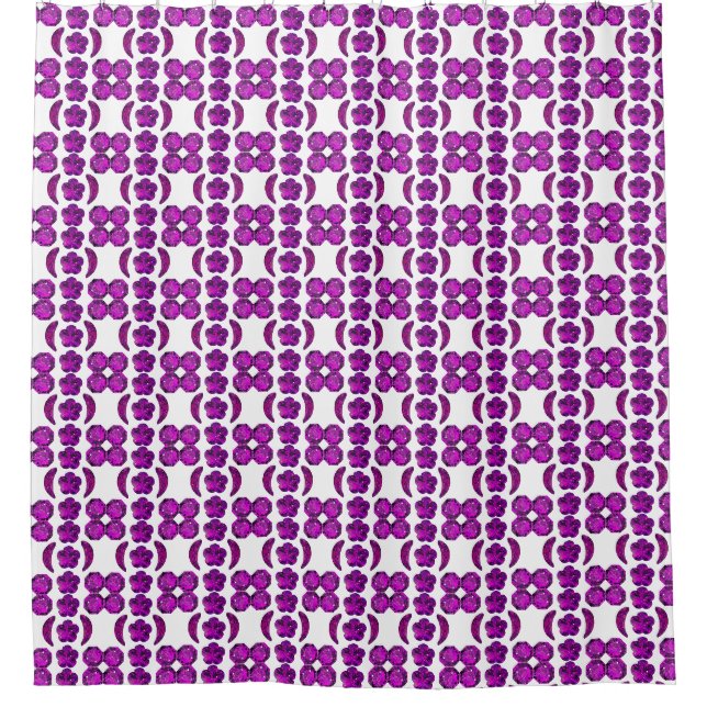 Lila Diamantendesign Duschvorhang (Vorderseite)