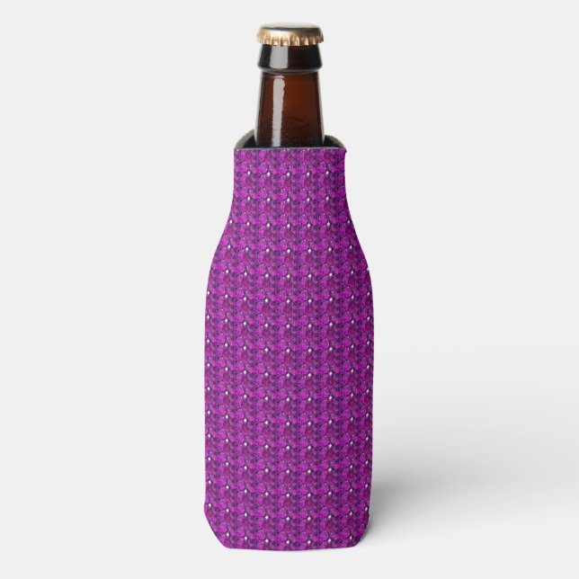 Lila Diamantendesign Flaschenkühler (Flaschenvorderseite)