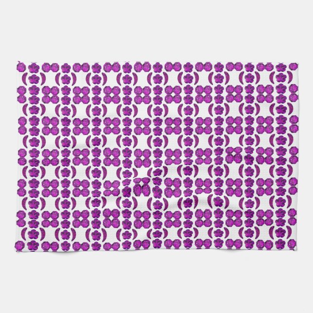 Lila Diamantendesign Geschirrtuch (Horizontal)