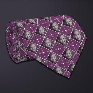 Lila Diamond 1-Foto-Muster Neck Tie Krawatte