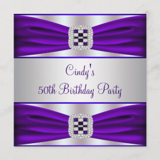 Lila Diamond-Frauen 50. Geburtstagsparty Einladung