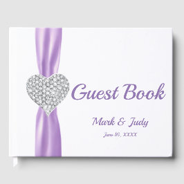 Lila Diamond Heart Wedbook Gästebuch