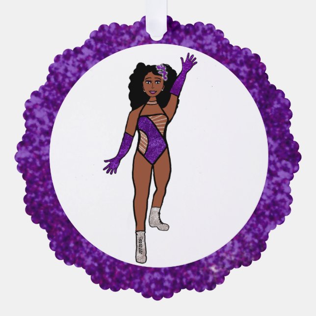Lila & Diamonds Dancer Ornament Card (Vorderseite)