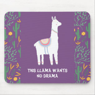 Lila Dieser Lama Will kein Drama Mousepad