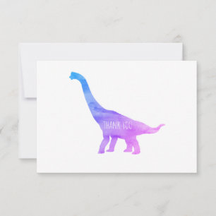 Lila Dinosaur Brachiosaurus Flat Danke Karte
