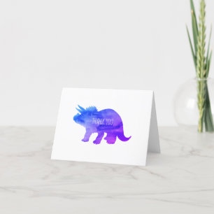 Lila Dinosaurier Triceratops Dankeskarte