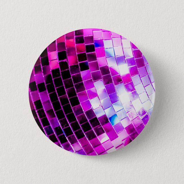 Lila Disco-Ball Button (Vorderseite)