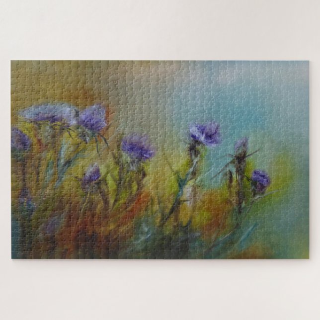 Lila Disteln Old Masters Gemalt  (Horizontal)