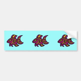 Lila Ditzyfish mit gelben Streifen Autoaufkleber